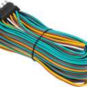 35FT Trailer Wiring Harness Kit, 4 Wire, Color Coded Wishbone Style, 42" Ground, 4 Pin Connector