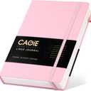 CAGIE Lined Journal Notebook, 320 Pages College Ruled Notebook, 100 Gsm Paper Thick Journal, B5 Hardcover Leather Journals for Writing Women, 7.6x10 In, Pink