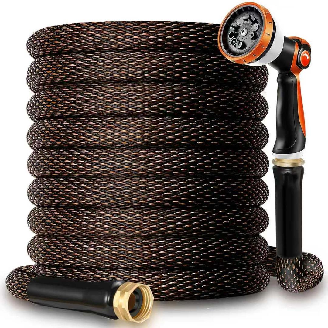 Garden Hose 100FT - 600PSI High Pressure, Kink-Free & Lightweight,No Expanding, Abrasion Resistant Water Hose for Car Wash, Lawn, Watering