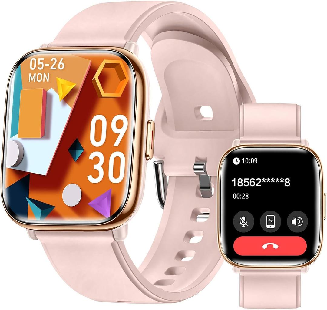 2025 Smart Watches for Women, 1.75'' Lightweight Smartwatch Women with Da GPT AI, 24/7 Sleep/ Heart Rate/ SpO2/ Blood Pressure Monitor, 120 Sport Fitness Tracker, IP68 Waterproof for Android iOS (Pink)