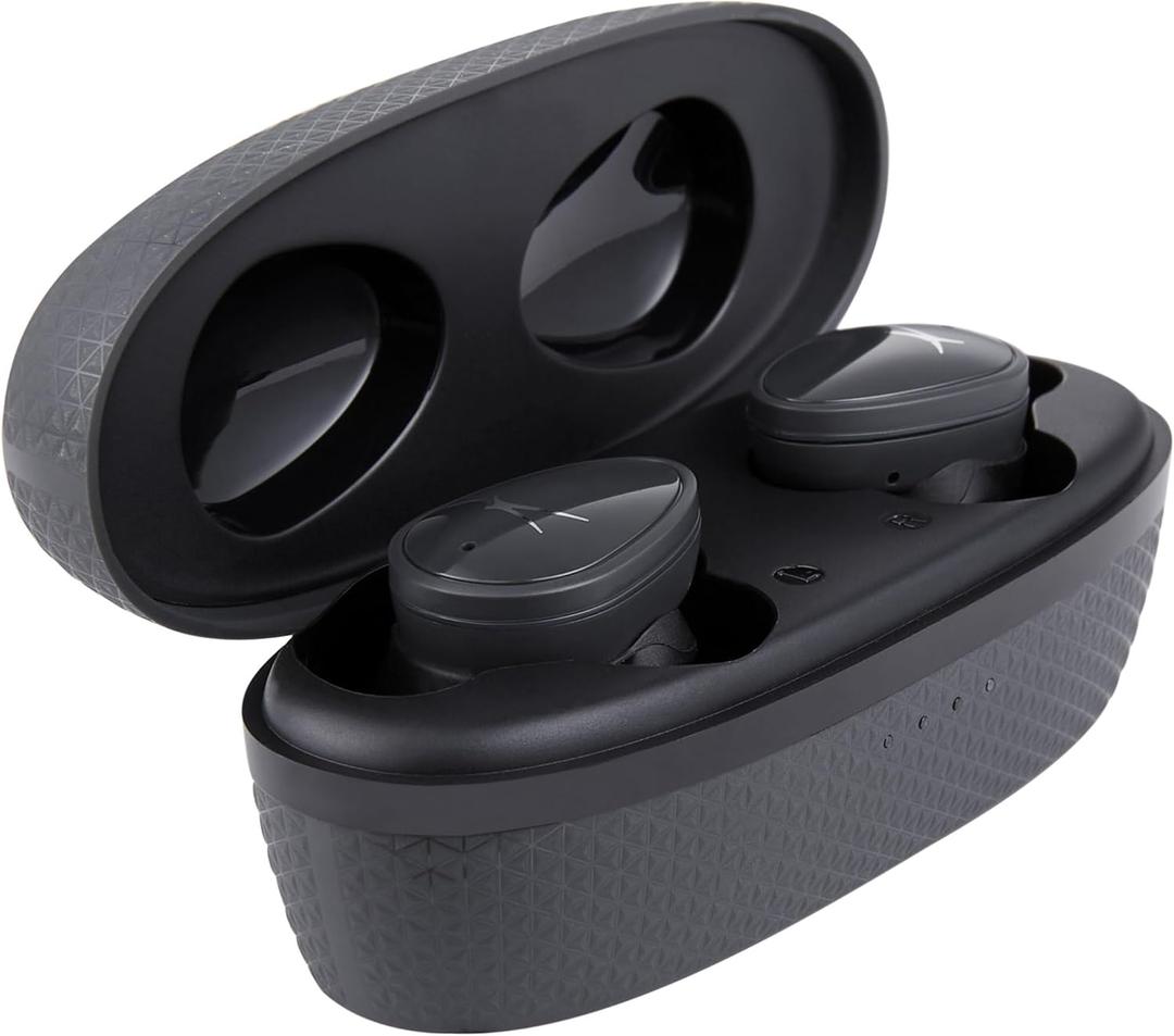 Altec Lansing NanoBuds True Wireless Earbuds with Charging Case, IPX4 Waterproof, Dual Mic, 30 Hours Playtime  Sports in Ear Earphones for iPhone & Android (Charcoal Grey)