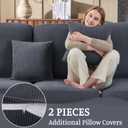 BT.WA Sectional Couch Covers for Sofa Cushion L Shaped Couch Cover Washable Soft Couch Cushion Covers Stretch Sofa Slipcovers with 2 Pcs Pillowcases(3-Piece 2 Seater + 1 Chaise, Dark Grey)