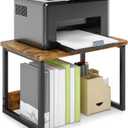 MARTY Printer Stand with Storage for Desk, Desktop Printer Stand Shelf Organzier for Home/Office Heavy Duty Printer Riser Under Desk Small Printer Table for Fax Machine Copier Scanner(Rustic Brown)