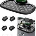 5PCS Multifunctional Car Anti-Slip Mat for Phone Set, All in One Car Organizer Pad for Car Dashboard with 360° Rotatable Phone Holder