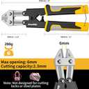 GRENPRO Wire Cutters Heavy Duty 8 Inch, Mini Bolt Cutter & Small Wire Cable Cutters, Wire Clippers for Crafting, Wire Cutter Pliers with Soft Anti-Slip Handle