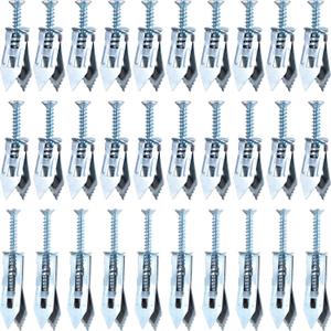 PAGOW 60 Pcs Self-Drilling Anchors, 3 Sizes Anchors and Screws for Heavy Duty, Metal Screw Anchors Kit, No Drill and Holes in Wall (Silver, 1.18"+1.37"+1.77")