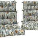 DYTXIII Outdoor High Back Chair Cushions Set of 2, Water Repellent Tufted Rocking Seat Cushions Replacement 44 x 22 Inch, Seat & Back Chair Pads for Patio, Balcony and Indoor Use -Crayon Shells, 44”x22”x4”