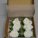 Ivory Rose Boutonniere for Men,Set of 6,Groom and Best Man Boutonnieres with Artificial Flower,for Wedding Ceremony Anniversary, Formal Dinner Party, Fall Vintage Rustic Marriage Prom