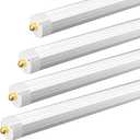 8ft LED Bulbs, 50W 6500LM 6000K, FA8 Single Pin LED Ballast Bypass Tube Lights Milky Cover, F96 T8 T10 T12 8 Foot LED Shop Lights to Fluorescent Replacement for Workshop, Warehouse, 4 Pack