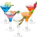 TOFLEN 40 Pack Plastic Martini Glasses 5 Oz Disposable Mini Tall Cocktail Cups Plastic Margarita Glasses Perfect for Summer Party Wine, Drinks, Appetizers, Desserts
