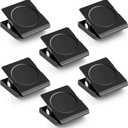 Grtard 6 Pack Magnetic Clips for Refrigerator, Black Magnet Clips for Fridge, 1.2Inch Refrigerator Magnets, Strong Magnetic Clip,Scratch Free Magnets with Clip for Refrigerator, Whiteboard, Locker