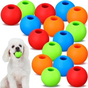 16 Pcs Rubber Fetch Balls 2.5 Inch Balls Toy Treat Fetch Ball Colorful Dog Rubber Ball Interactive Dog Toys Indoor Outdoor Boredom Entertainment Toys, 4 Colors