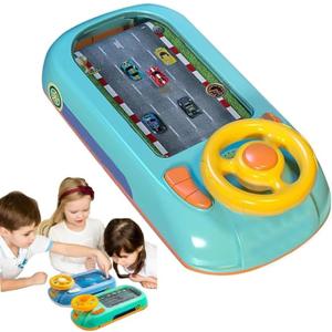 Meuytrg Car Racing Adventure Toy with Steering Wheel, Racing Adventure Car Steering Wheel Driving Games for Age 3+ Year Old with Musical for Boys and Girls Xmas Birthday Gift