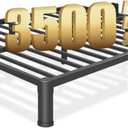 10 inch King Size Bed Frame with Round Corner Legs and Headboard Hole Mattress Slide Stopper Low Profile Heavy Duty Metal Platform,Steel Slat Support,No Box Spring Needed,Easy Assembly,Noise Free