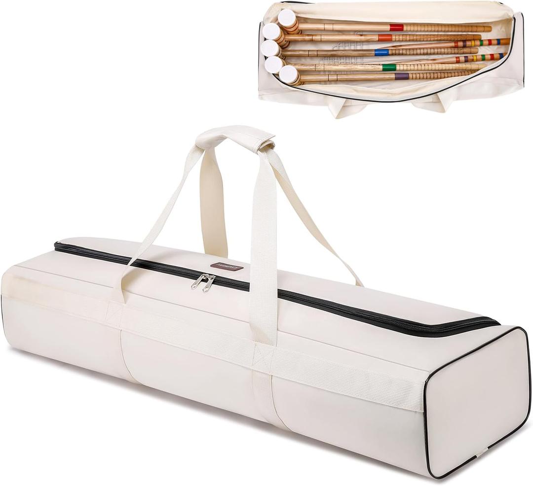 39" Croquet Set Carrying Bag for Storage,Travel Sports Duffel Croquet Mallet Storage Goalball Bat Organizer for Holding 6-8 Players Set, Croquet Stick Tote, Ideas (Bag Only)