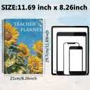 Teacher Planner Book for Yearly, Weekly & Monthly Lesson Planner, January-December Yearly Planner A4 Size with Checklist, Notes, School Teacher Supplies for Classroom Organization - Sunflower