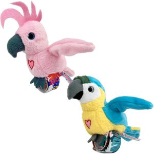 Birds 2 Pack - Cockatoo & Blue Parrot - Slap Bracelet Interactive Plush Toy Birds, They Chat-Sing-Mimic Each Other, Flap Wings, Kids 3+