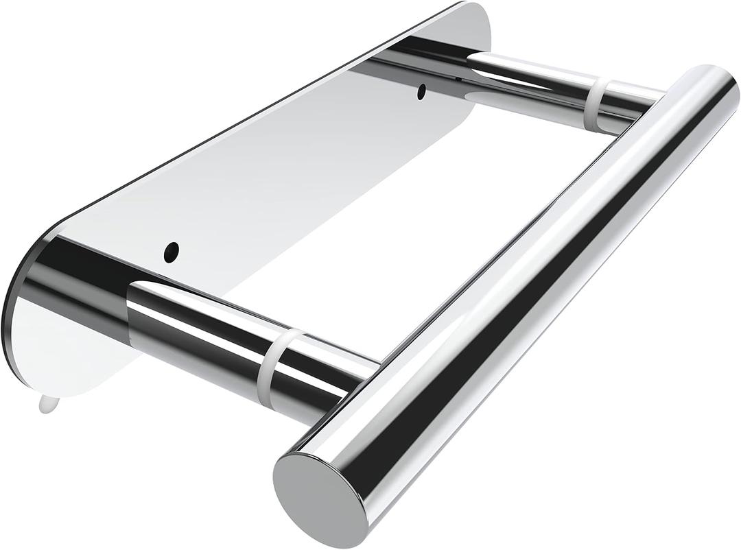 RUACQ Toilet Paper Holder, Self-Adhesive or Wall Mount, SUS304 Stainless Steel Rustproof Stick on Toilet Paper Roll Holder, No Drilling Bathroom Tissue Holder, Modern Pivoting Design (Chrome)