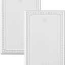 2-Pack Blank Outlet Cover Wall Plate, Metal Switch Plates Outlet Covers, Pure White Pearls Beaded Decorative Wall Plates for Electrical Outlets