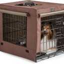 DONORO Dog Crates for Small Size Dogs Indoor, Double Door Dog Kennels & Houses for Puppy and Cats with Dog Crate Cover, Collapsible Metal Contour Dog Cages (24.0"L x 18.0"W x 20.0"H)