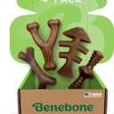 Benebone Large 4-Pack Dog Toys for Aggressive Chewers Durable Dog Bones, Made in USA Dog Toys for Large Dogs Under 90 lbs