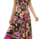 OSTOO Women's 2026 Summer Boho Floral Print Tiered Casual Flowy Long Maxi Dress