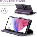 FLIPALM for Samsung Galaxy A53 5G Wallet Case with RFID Blocking Credit Card Holder, PU Leather Folio Flip Kickstand Protective Shockproof Cover Women Men for Samsung A53 Phone case(Purple)