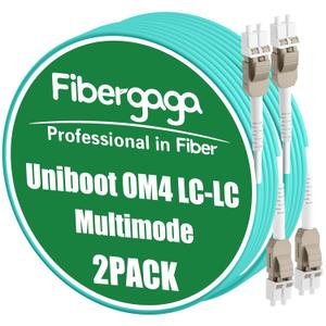 OM4 LC to LC Fiber Patch Cable Multimode 2M(7ft), 2Pack