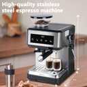 Machine with Grinder, 20 Bar Expresso Coffee Machines with Milk Frother Steam Wand, Professional Espresso Maker with Removable Water Tank, Cappuccino Latte Machine for Home
