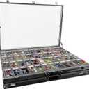 Portable Trade Show Display Case,Card Show Display case Display Case for Cards, Large Table Top Display Case with Lock, Portable Trade Show for Jewelry MTG Cards Collectible Cards 34 in