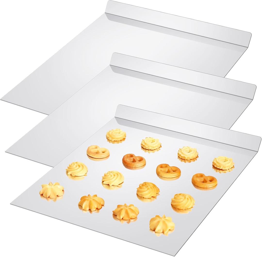 3 Pcs Large Flat Cookie Baking Sheets 13 x 16 Inch Aluminum Cookie Sheet Flat Insulated Baking No Edges Pans Pan Tray for Oven Bake Cooking