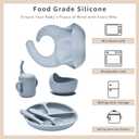 Baby Silicone Feeding Set, Baby Weaning Set, Baby Essentials, Includes Baby Spoons, Baby Bibs, Suction Plates for Baby Baby Bowls, Food Grade Silicone, BPA Free (A-1)