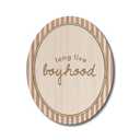 Dilemat Boy Nursery Oval Wall Art Decor,Long Live Boyhood Boys Room Wall Decor,Neutral Striped Wooden Hanging Decor for Kids Boys Toddler Nursery Room Bedroom Playroom