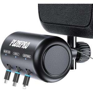 Retractable Car Backseat 3 in 1 Multi Charging Station Box with USB Type C Lightner Retractable Cables for All Phones | iPhone | Samsung | Android | Uber | Share Ride Customer Charging Dock