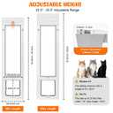 37-39.5" Vertical Cat Door for Window, Adjustable Height & 4 Locks