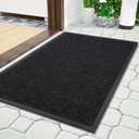 Yimobra Doormat Outdoor Indoor Entrance 29.5 x 17, All-Season All-Weather Front Door Mat, 100% Waterproof Welcome Matt for Floor Garage Outside Entry, Stain and Fade Resistant, Black Grey