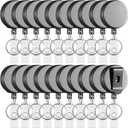 20 Pack Heavy Duty Retractable Badge Holder Reel Metal ID Badge Holder with Belt Clip Keyring Retractable Clip Bulk Card for Work Employee Doctor Nurse Gifts (Glossy Grey)