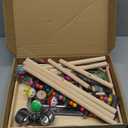 PINVNBY Bird Playground Parrot Playstand Play Gym Cockatiel Wood Bird Toys Birds Cage Accessories Playpen Ladder with Feeder Cups Hanging Swing Toys for Parakeet Conure Lovebird Cockatiel (14.96"L x 11.02"W x 16.14"H)