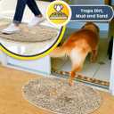 Muddy Mat® Shown on TV – Super Absorbent Microfiber Dog Door Mat for Muddy Paws, Non-Slip Washable Pet Rug, Quick Dry Chenille Entryway Carpet,Machine Washable Indoor Outdoor Mat, Beige Oval 6ft x 9ft
