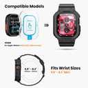 amBand E1 Sport Case Band for Apple Watch Ultra 3/2/1 & SE 3/2/1 & Series 11 10 9 8 7 6 5 4 3 49mm 46mm 45mm 44mm 42mm 41mm 40mm 38mm, Shockproof & Scratch Resistant Rugged Bumper for Men Women