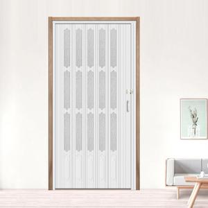 DIYHD 42X80in Accordion Interior Door with Frosted Acrylic Glass,Multifold Closet Door,Includes Installation Hardware Handle and Lock