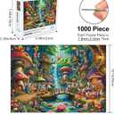 Rocorose Jigsaw Puzzle for Adults, 1000 Pieces Fairyland Mushroom House Puzzle Colorful Fairy Cottage Puzzle Challenging Family Perfect for Game Nights Party Butterfly Flower Decoration