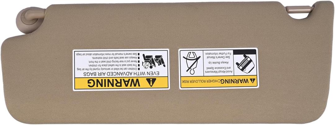 Passenger Side Sun Visor Fit for Honda Pilot 2017-2021 Ridgeline 2018-2020 Replace 83230-TG7-A12ZB Front Right | Sun Protection Shade | Makeup Mirror | Vanity Light | Beige