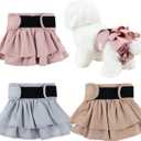 wegreeco Dog Diapers Female (3 Pack), Highly Absorbent Puppy Doggie Dog Diapers for Female Dogs Period, Washable Doggy in Heat, Small Medium Large Size (Medium) (Champagne Colour)