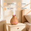 Aromatherapy Essential Oil Diffuser 550ml 12 Hours Wood Grain Aroma Diffuser with Timer Cool Mist Humidifier for Large Room, Home, Baby Bedroom, Waterless Auto Shut-off,7 Colors Lights Changing