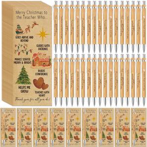 Tenceur 18 Sets Christmas Teacher Gifts Bulk Merry Christmas Thank You Cards with Pens Holiday Teacher Appreciation Gifts Bulk for Educators Staff Coworkers Stocking Stuffers