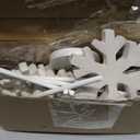 6 Pcs Winter Snowflake Table Decorations Winter Snowflake Standing Block Sign Wooden Snowflakes Table Centerpiece White Snow Wonderland Decoration for Tabletop Shelf Mantel Home Decor