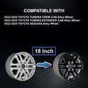 18 Inch Wheel Skins Compatible with 2022-2024 Toyota Tundra and 2023-2025 Toyota Sequoia, Wheel Covers for Matching Factory Wheels, Set of 4