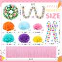 Suncalla 16 Pcs Easter Golf Cart Decorations Spring Party Decorations Festival Bowties Pastel Wreath Tinsel Garland Fringe Tissue Paper Flowers for Golf Cart Party Supplies Decor