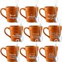 9 Pcs Christmas Teacher Appreciation Gifts for Women Gardener Coffee Mug with Shovel Spoon Plant Lover Cup Thank You Gift for Graduation End of Year Birthday Party Favor(Classic)